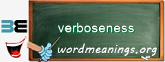 WordMeaning blackboard for verboseness